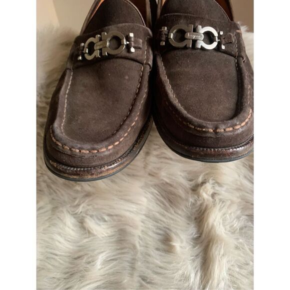 Salvatore Ferragamo Brown Suede Loafers Men's 10 D - Picture 5 of 11